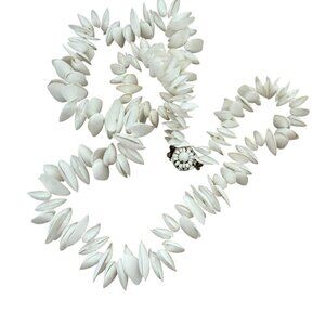 Vintage Miriam Haskell White Shell Necklace Rare Signed